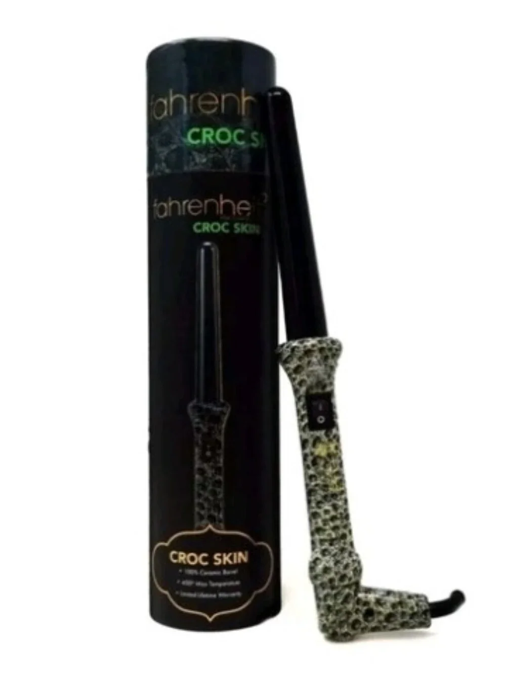 Fahrenheit Croc Skin Curling Iron Ceramic Barrel 450°F Max Temp NIB! SEALED!